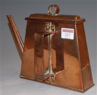Lot 217 - An Arts & Crafts copper kettle, height 18cm