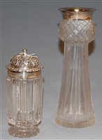 Lot 230 - An Edwardian cut glass and silver mounted vase...
