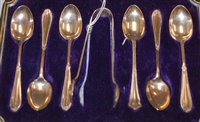 Lot 236 - A Harlequin set of six silver teaspoons with...