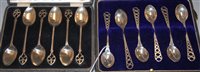 Lot 242 - A set of six Edwardian silver teaspoons...