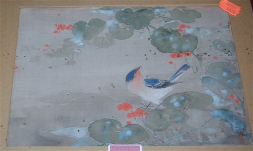 Lot 1099 - Assorted watercolours, J Gould print of exotic...