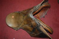 Lot 273 - Two brown leather horse riding saddles