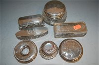 Lot 288 - Assorted silver topped dressing jars and...