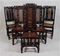 Lot 2627 - A matched set of six Caroleon period chairs,...