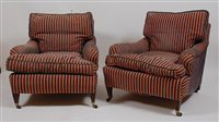 Lot 2650 - A pair of circa 1900 Howard style mahogany...