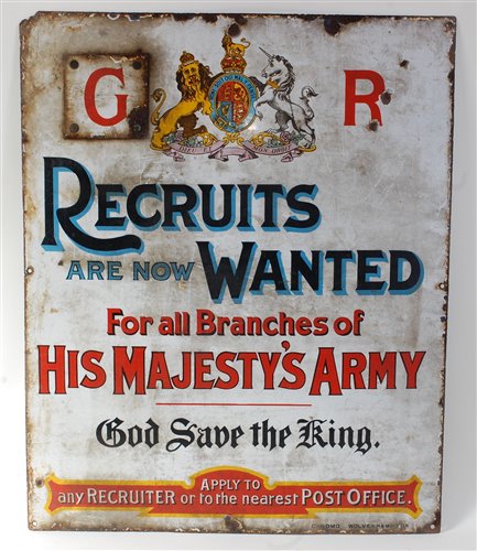 Lot 123 - An Edward VII enamel advertising sign,...