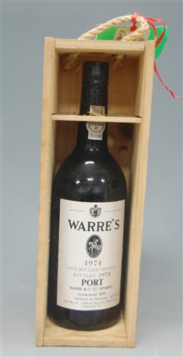 Lot 1257 - Warre's 1974 LBV port bottled 1978, one bottle...