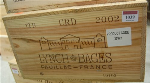 Lot 1039 - Château Lynch-Bages 2002 Pauillac, twelve...