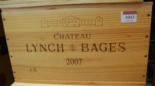 Lot 1043 - Château Lynch-Bages 2007 Pauillac, six bottles...
