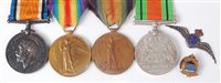 Lot 211 - A WW I British War and Victory duo, naming...