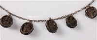Lot 2213 - A mid-late Victorian 'scarab' beetle necklace,...