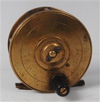 Lot 475 - A Jeffery & Son 3" brass centre pin trout reel,...