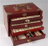 Lot 2444 - A Chinese mah-jong set, mid-20th century, in...