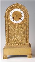 Lot 2599 - A mid-19th century gilt bronze mantel clock,...