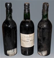 Lot 1285 - Taylor's 1966 Vintage Port, two bottles (one...