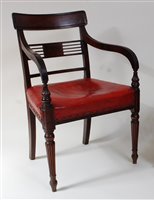 Lot 2698 - A Regency mahogany barback elbow chair, having...