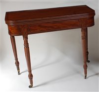 Lot 2667 - A Regency mahogany tea table, the D-shaped...