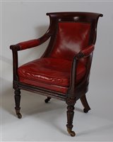 Lot 2666 - A Regency mahogany framed library chair, the...