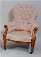 Lot 2682 - A Victorian mahogany framed spoonback armchair,...