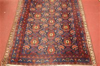 Lot 2630 - A Persian woollen Afshar rug, the blue ground...