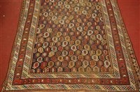 Lot 2633 - A Persian woollen Afshar rug, the blue ground...