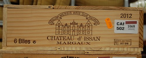 Lot 1068 - Château d'Issan 2012 Margaux, six bottles (OWC)