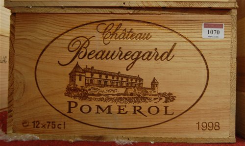 Lot 1070 - Château Beauregard 1998 Pomerol, twelve...