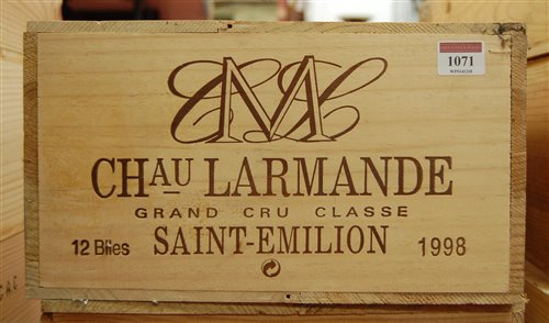 Lot 1071 - Château Larmande 1998 Saint Emilion, twelve...