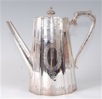Lot 2174 - A Victorian silver coffee pot, of tapering...