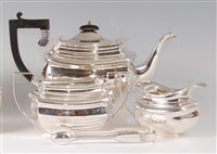 Lot 2138 - An Edwardian silver three-piece tea set,...