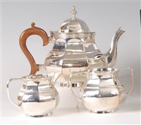 Lot 2137 - A bachelors three-piece tea set, in the early...