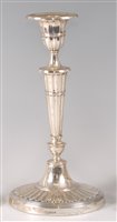 Lot 2143 - A silver candlestick, in the Adam style,...