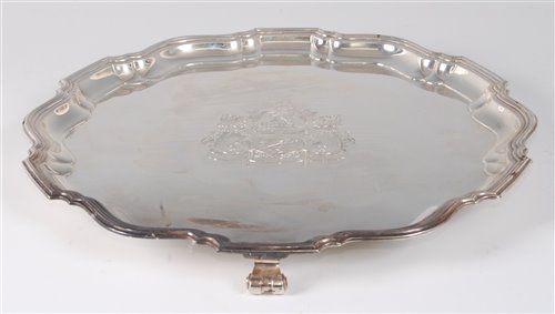 Lot 2120 - A silver salver, in the mid-18th century style,...