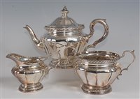 Lot 2131 - A late Victorian silver three-piece tea set,...