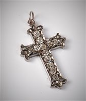 Lot 2312 - A 19th century diamond cross pendant, the old...