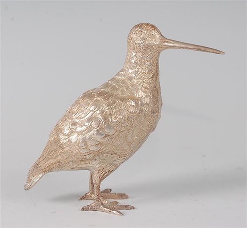 Lot 2161 - A contemporary silver snipe, with naturalistic...