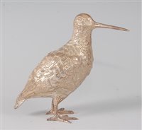 Lot 2161 - A contemporary silver snipe, with naturalistic...