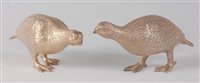 Lot 2162 - A pair of contemporary silver partridges, each...