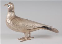 Lot 2159 - A probably Russian silver model of a dove,...