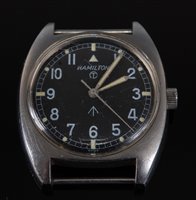 Lot 122 - A gentleman's Hamilton military issue steel...