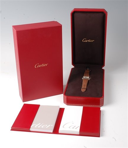 Lot 2354 - A lady's Cartier Tank Divan wristwatch, the...