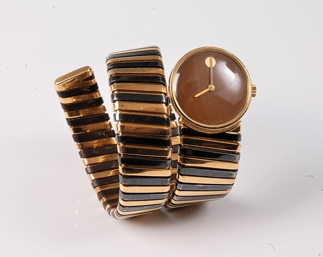 Lot 2345 - A Bulgari Tubogas Serpenti wristwatch, the