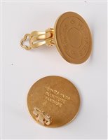 Lot 2184 - A pair of Hermes earclips, the gilt metal...