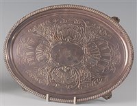 Lot 2119 - A George III silver salver, of oval form,...