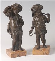 Lot 2407 - A pair of late 19th century French bronze...