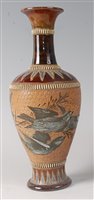 Lot 2091 - A Doulton Lambeth stoneware vase, decorated...