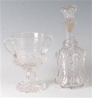 Lot 7 - A George V glass commemorative pedestal trophy...
