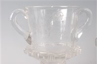 Lot 7 - A George V glass commemorative pedestal trophy...