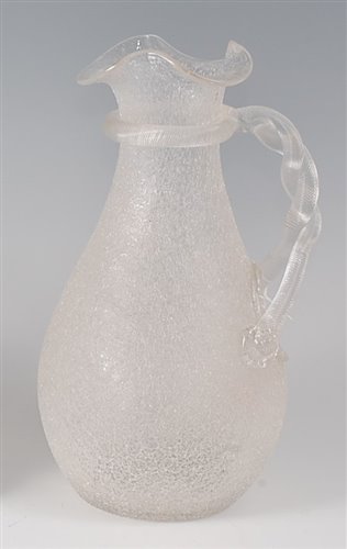 Lot 2108 - A late Victorian frosted glass jug, of pear...