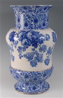 Lot 2093 - A Doulton Burslem floor vase, blue and white...